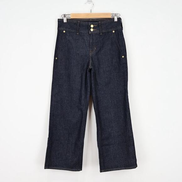 J.Crew Slim Wide Leg Jean Stacked Buttons Rinse Wash Size 25 Petite NWT - Picture 2 of 9